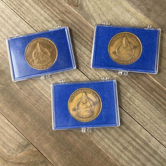 NASA Commemorative Coins Set of 3 The Gem of the Galaxy Columbia 1981 Space Expl - Picture 1 of 7